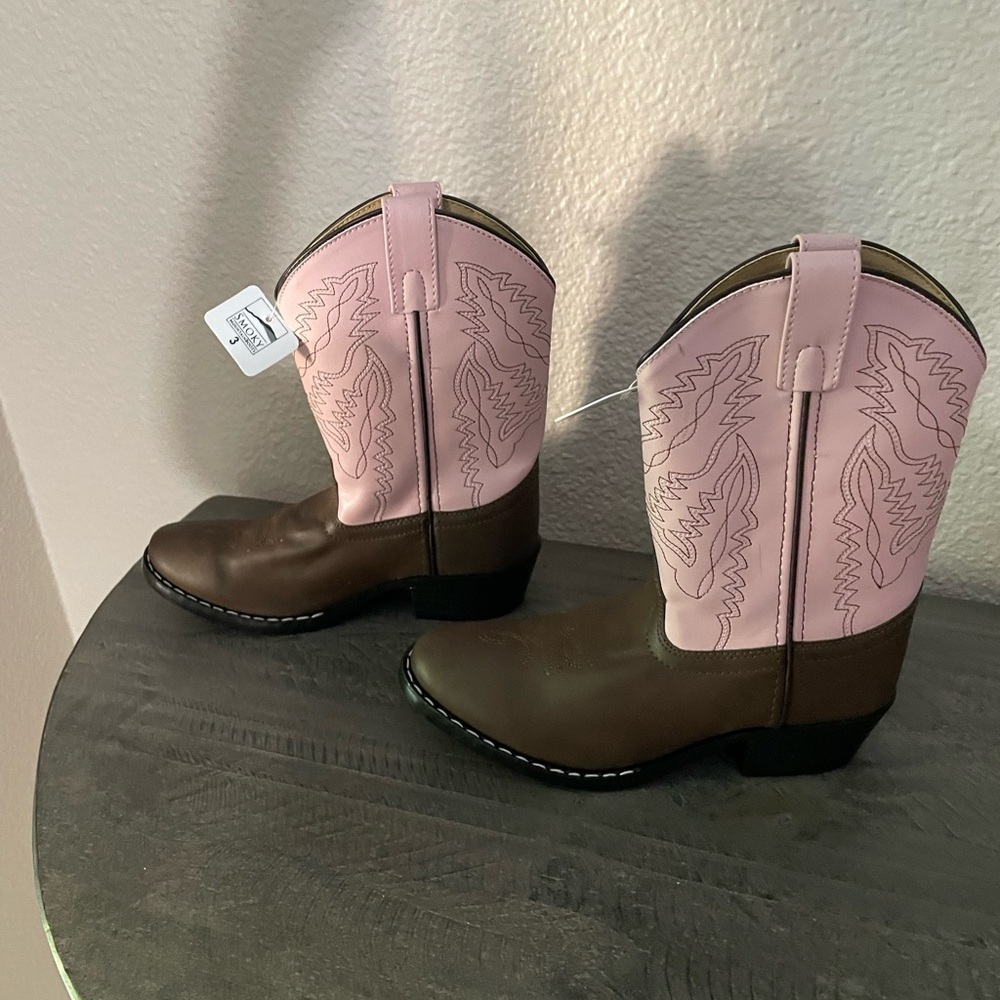Smoky Mountain Brown & Pink Western Cowboy Boots NeW